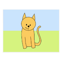 Gato lindo del jengibre postal