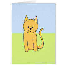 Gato lindo del jengibre tarjeta