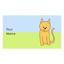 Gato lindo del jengibre plantilla de tarjeta de negocio