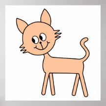 Gato lindo. Gato pálido del jengibre que camina Poster