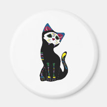 "Gato Muerto" Dia De Los Muertos Cat Iman De Frigorífico