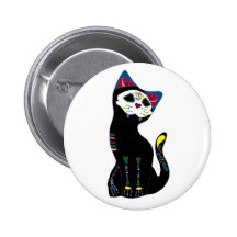 "Gato Muerto" Dia De Los Muertos Cat Pin