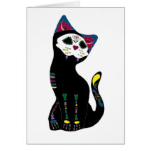 "Gato Muerto" Dia De Los Muertos Cat Tarjetas