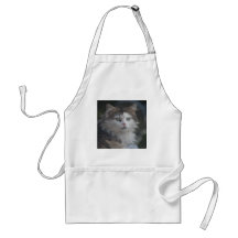 Gato mullido delantal