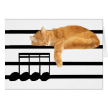 Gato musical del gatito del tabby tarjeton