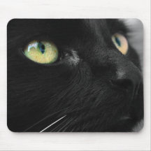 Gato negro afortunado tapetes de ratón