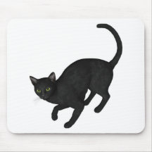 gato negro alfombrillas de ratón