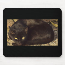 Gato negro alfombrillas de ratones