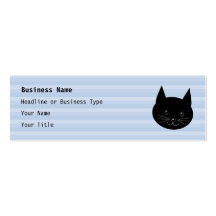 Gato negro, con el fondo azul claro de la raya tarjetas de visita