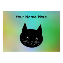 Gato negro, con un fondo de los colores del arco i tarjetas de negocios