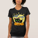 Gato negro de Halloween y camiseta lindos de los a
