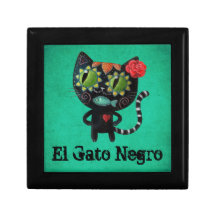 Gato negro de los muertos cajas de joyas
