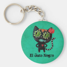 Gato negro de los muertos llavero