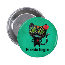 Gato negro de los muertos pin