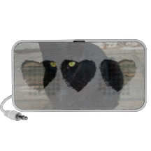 Gato negro de ojos verdes; Ningún saludo Laptop Altavoces