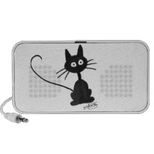 Gato negro del dibujo animado iPhone altavoces