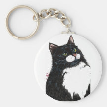gato negro del tux llaveros