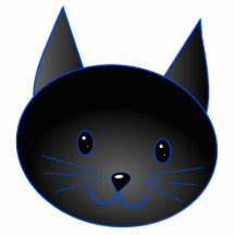 Gato negro lindo. Ejemplo del dibujo animado del g Esculturas Fotograficas