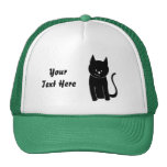 Gato negro lindo gorra