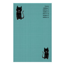 Gato negro lindo papelería de diseño