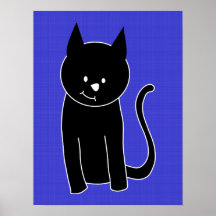 Gato negro lindo posters