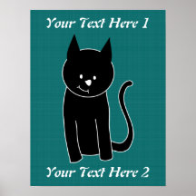 Gato negro lindo posters