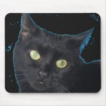 Gato negro Mousepad Tapete De Ratones