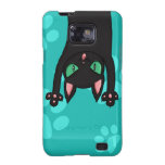 Gato negro que salta samsung galaxy s2 fundas