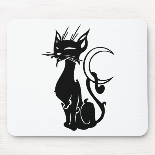 Gato negro tapetes de raton
