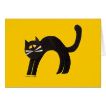 Gato negro tarjeta