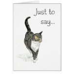 Gato Notecard - apenas decir… Felicitacion