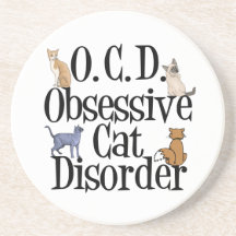 Gato obsesionado posavasos cerveza