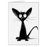 Gato oriental gótico negro tarjetón