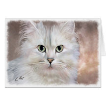 Gato persa blanco felicitaciones