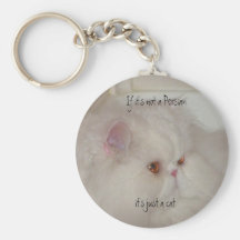 Gato persa blanco llavero personalizado