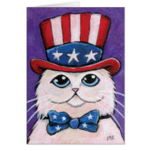 Gato persa blanco patriótico el | feliz el 4 de ju felicitaciones
