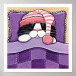 Gato principal soñoliento que lleva una impresión  posters