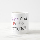 "Gato púrpura <3 para estirar" la taza