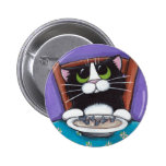 Gato que come el botón de la sopa