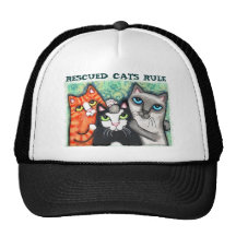 Gato rescatado/del refugio gorras de camionero