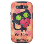 Gato romántico negro samsung galaxy s3 fundas
