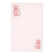 Gato rosado bonito lindo  papeleria de diseño