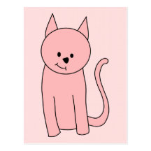 Gato rosado bonito lindo postales