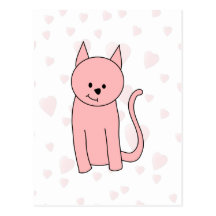 Gato rosado bonito lindo postales