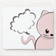 Gato rosado lindo alfombrilla de ratón