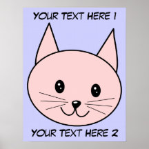 Gato rosado lindo poster