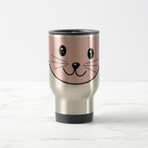 Gato rosado lindo tazas de café