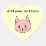 Gato rosado pegatina corazon personalizadas