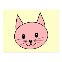 Gato rosado tarjeta postal