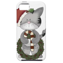 Gato Santa del navidad iPhone 5 Cárcasa